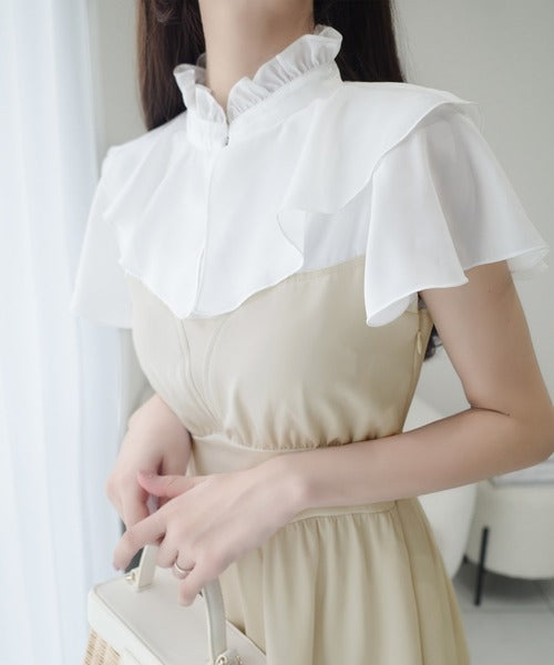 【mily bilet】1枚でレディな華やぎスタイル。フレンチブラウスドッキングワンピース mi1019083