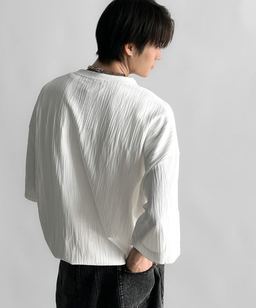 《JaVaジャバコラボ》ドロスト付リンクスジャカードオーバーサイズTシャツ jo1150021