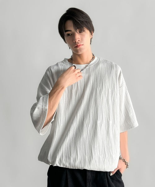 《JaVaジャバコラボ》ドロスト付リンクスジャカードオーバーサイズTシャツ jo1150021