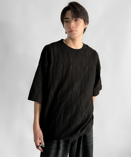 《JaVaジャバコラボ》ドロスト付リンクスジャカードオーバーサイズTシャツ jo1150021