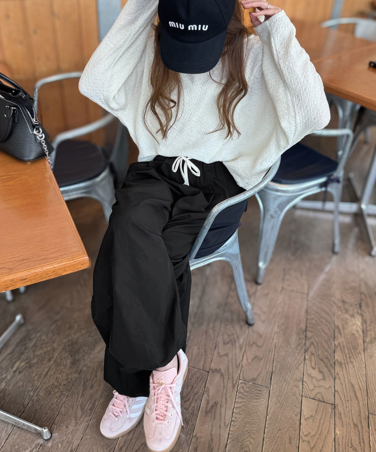【AYAさんコラボ】タイムレスに愛せる、洗練ワイドシルエット♪ウエストリボン裾ドロストサーカスパンツ ce1015079