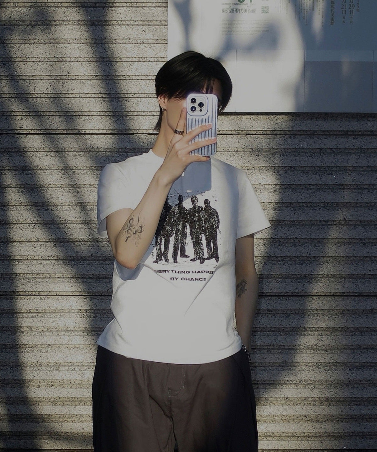 《Haruto×クラシカルエルフコラボ》綿100％メッセージ刺繍入りグラフィックTシャツ（半袖）/Embroidered Message Graphic T-Shirt co1010013