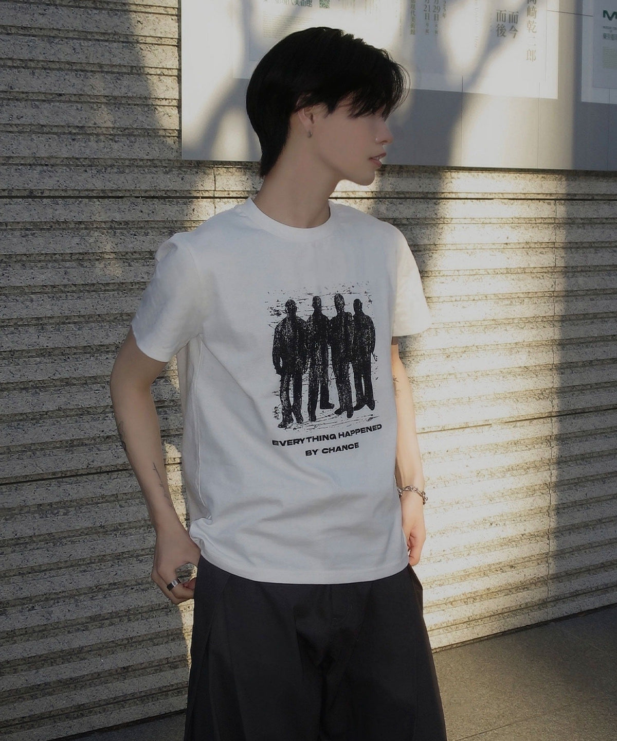 《Haruto×クラシカルエルフコラボ》綿100％メッセージ刺繍入りグラフィックTシャツ（半袖）/Embroidered Message Graphic T-Shirt co1010013