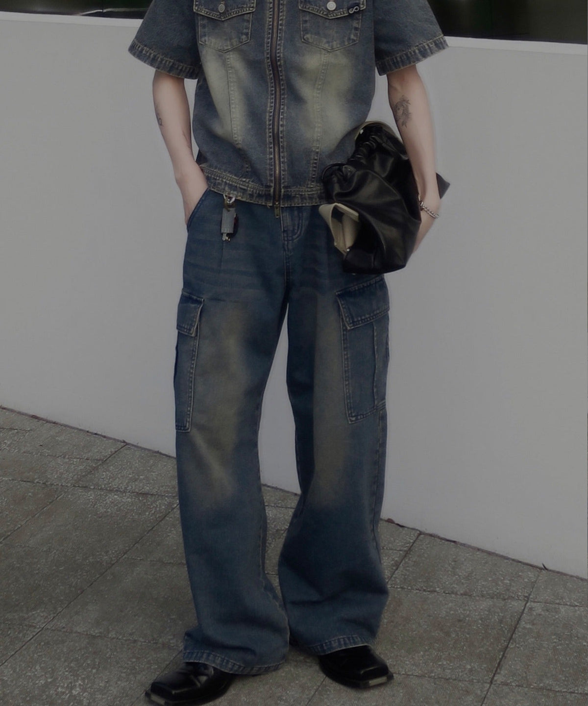 《Haruto×クラシカルエルフコラボ》ストリートとヴィンテージの交差点。ヴィンテージウォッシュカーゴポケットデニム/Vintage-Wash Cargo Pocket Denim co1010017
