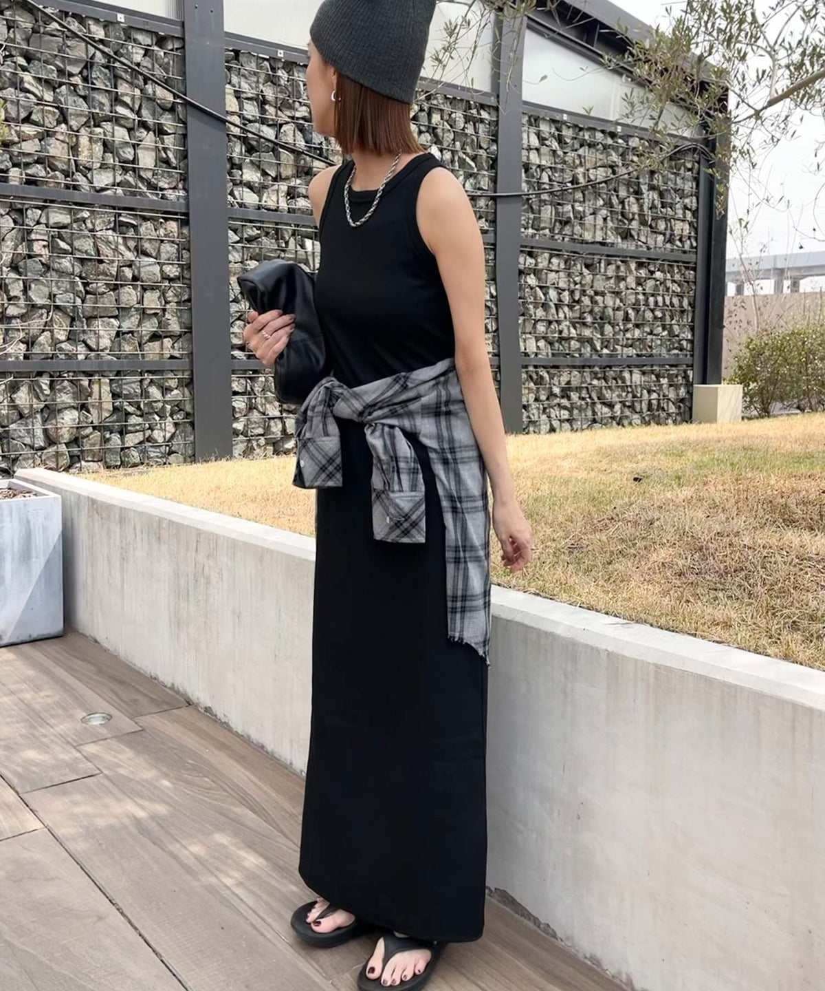 《sayo×クラシカルエルフコラボ》着回しって、こういうこと。リブ素材アメスリロングワンピース ce1010446