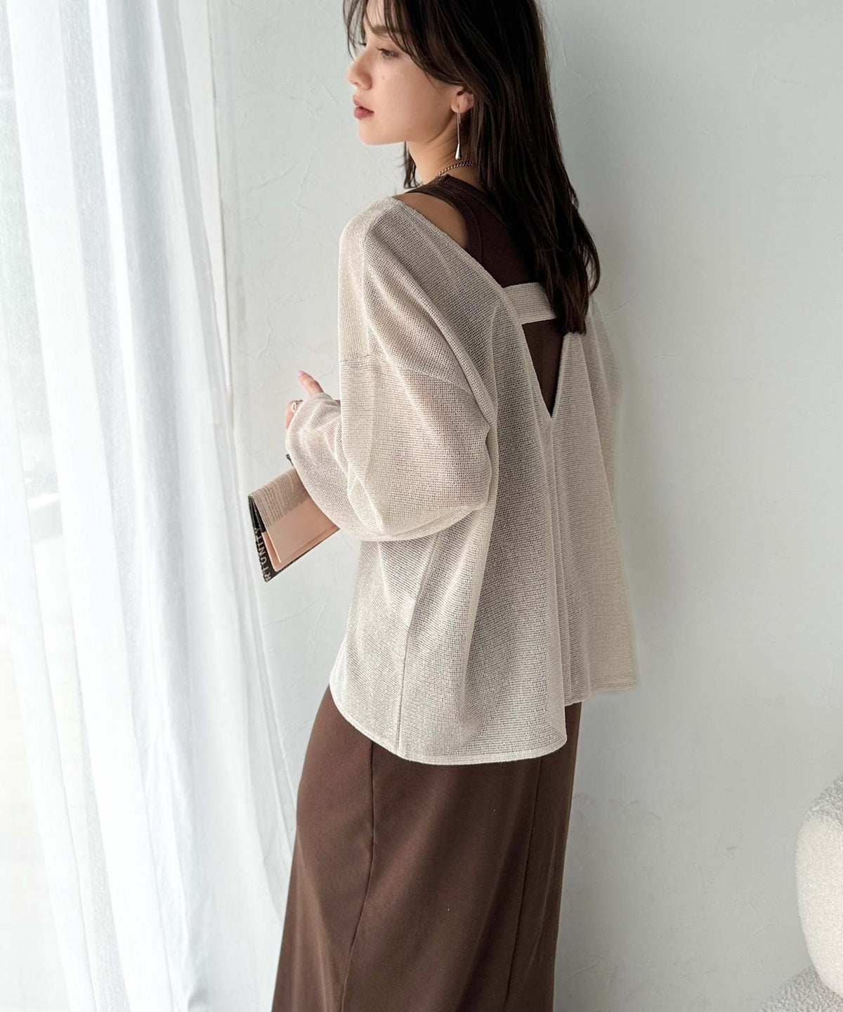 《sayo×クラシカルエルフコラボ》着回しって、こういうこと。リブ素材アメスリロングワンピース ce1010446