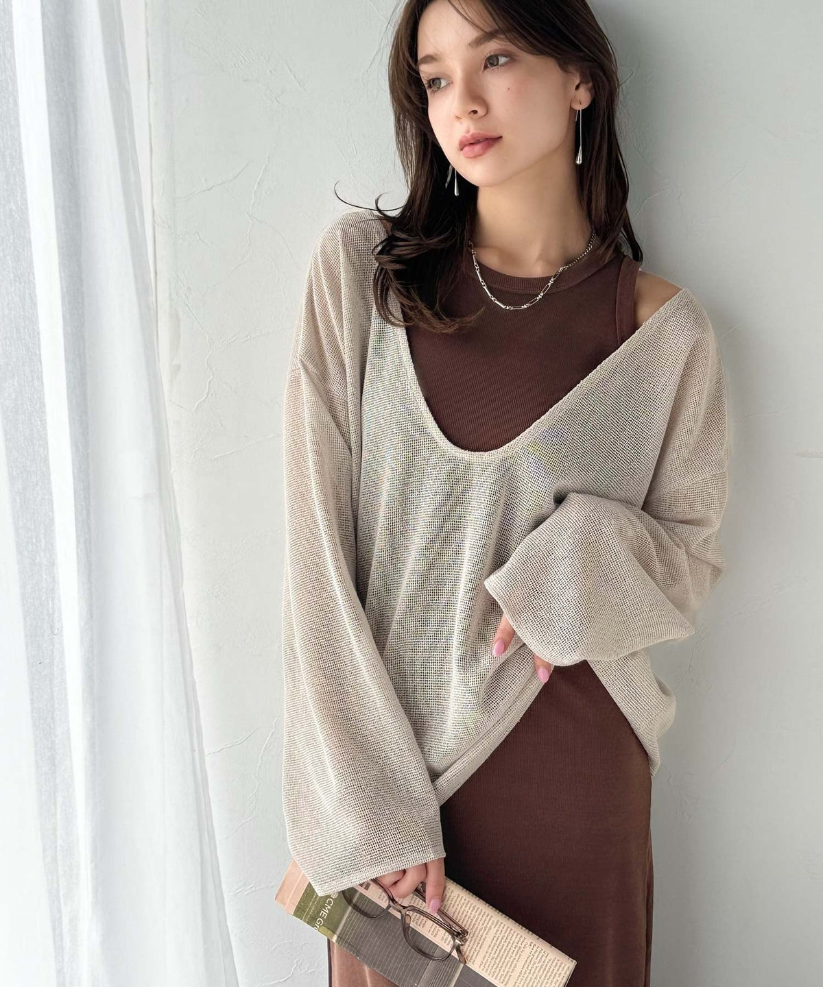 《sayo×クラシカルエルフコラボ》着回しって、こういうこと。リブ素材アメスリロングワンピース ce1010446
