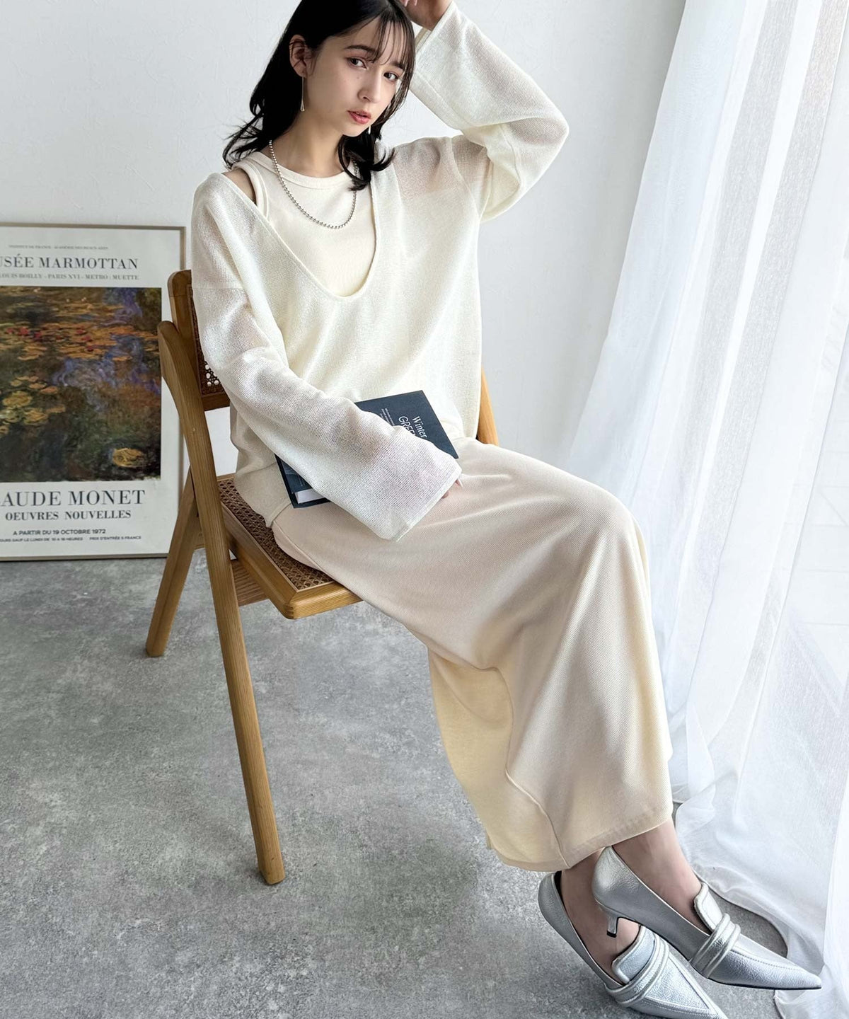 《sayo×クラシカルエルフコラボ》着回しって、こういうこと。リブ素材アメスリロングワンピース ce1010446