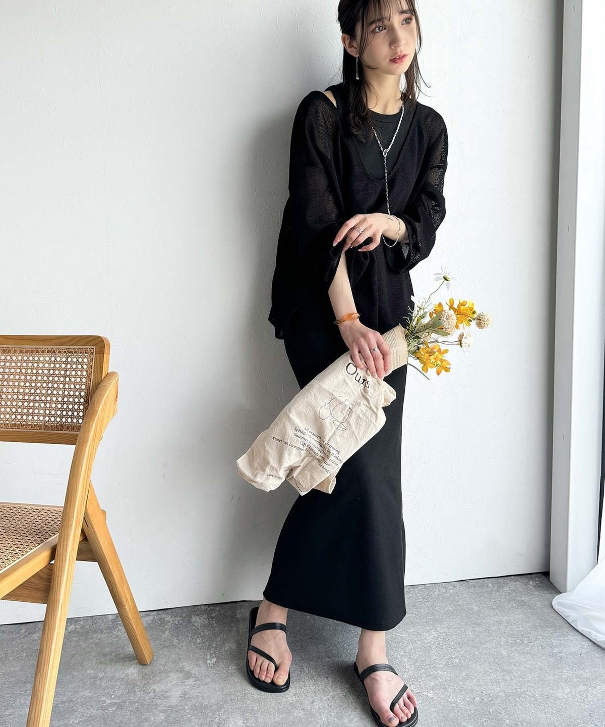 《sayo×クラシカルエルフコラボ》着回しって、こういうこと。リブ素材アメスリロングワンピース ce1010446