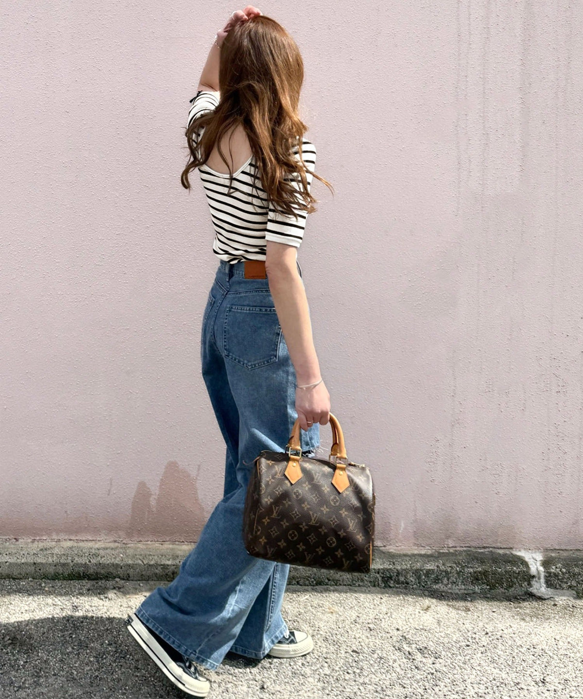 《AYA×クラシカルエルフコラボ》大人可愛いを叶える。前後2way袖リボンバックオープンリブトップス（半袖） ce1010432