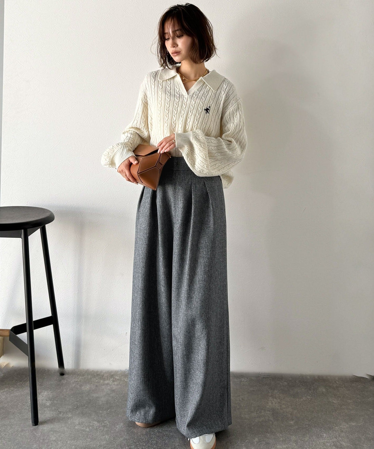 【Classical Evon】【セットアップ可】オンもオフも、品よくモードに。ヘリンボーン2タックパンツ ev1110135