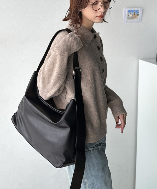 通勤、通学、旅行にもってこいの、軽やか大容量バッグ！ワイドストラップ ソフトスムースマルチウェイビッグバッグ ce1029166