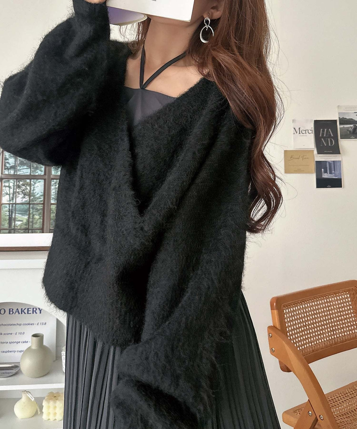 これでコーデ完成の優秀セット！カシュクールウール混ニット×キャミワンピース（セットアイテム） ce1070263