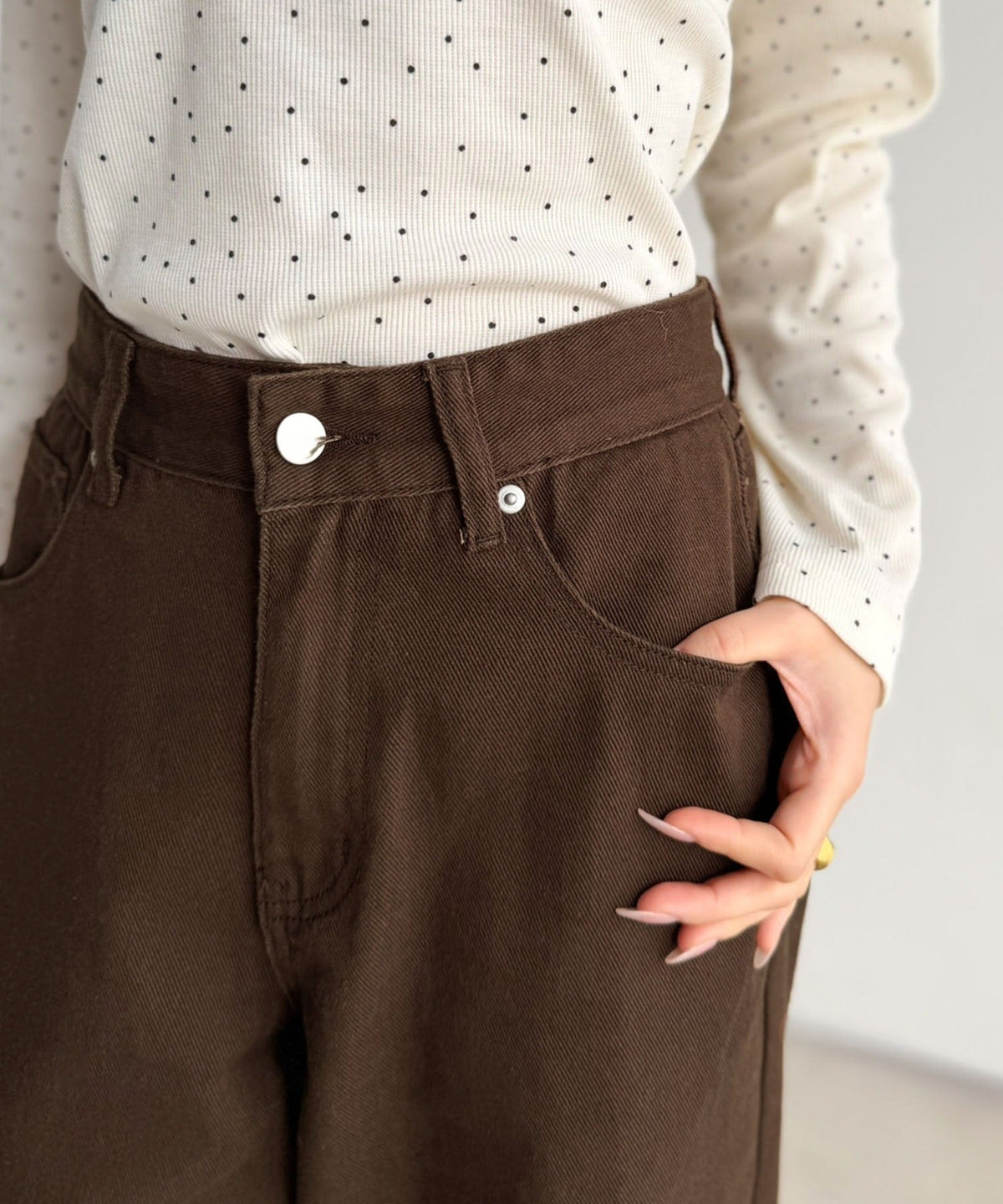 【mily bilet】バックスタイルまで抜かりなく可愛い。バッグリボンポケットワイドデニムパンツ mi0909033