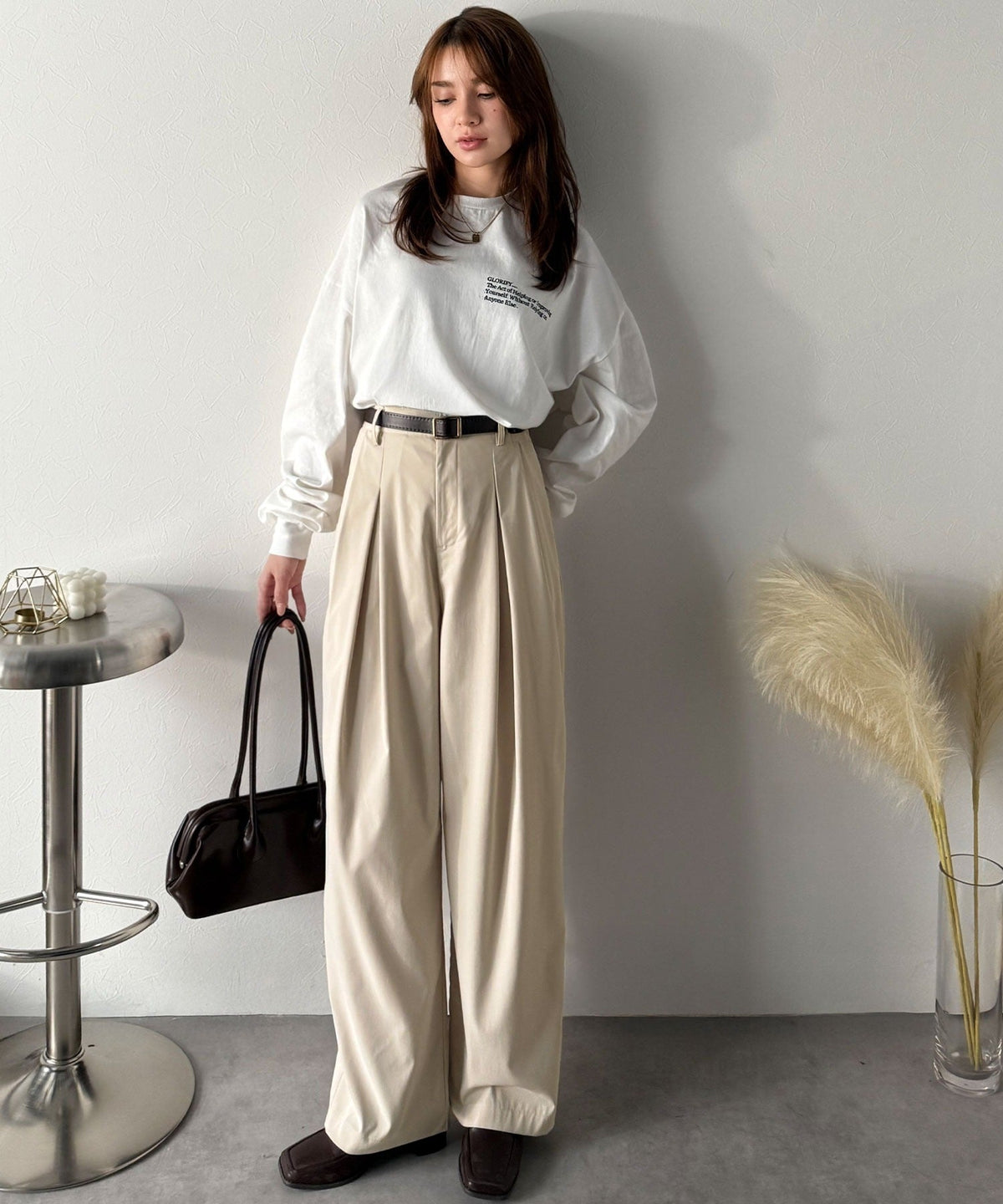 《marina×クラシカルエルフコラボ》「楽なのにキレイ」シンプルコーデに洗練さをプラス◎タックデザインパンツ ce1015091