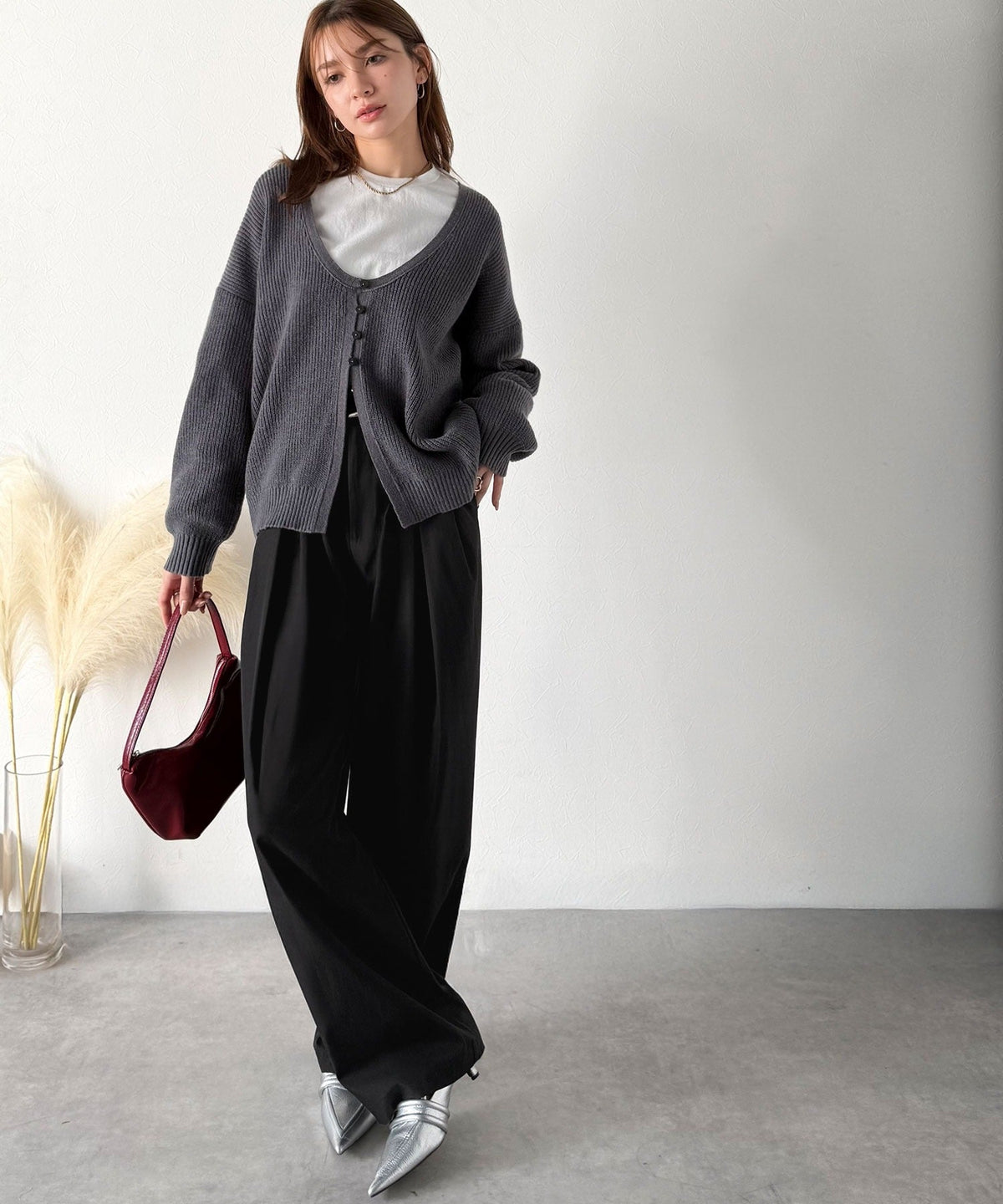 《marina×クラシカルエルフコラボ》「楽なのにキレイ」シンプルコーデに洗練さをプラス◎タックデザインパンツ ce1015091