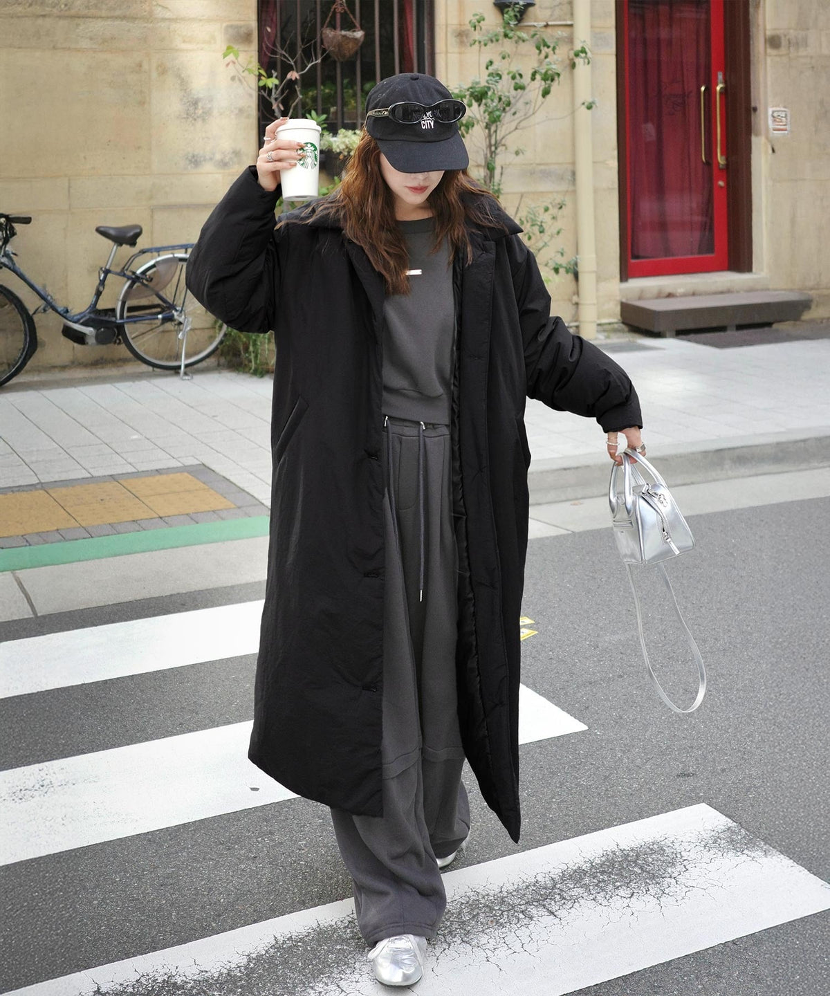 《marina×クラシカルエルフコラボ》トレンド感のあるワイドシルエット、大人の抜け感を演出♪裏毛スウェットカーゴパンツ ce1015090