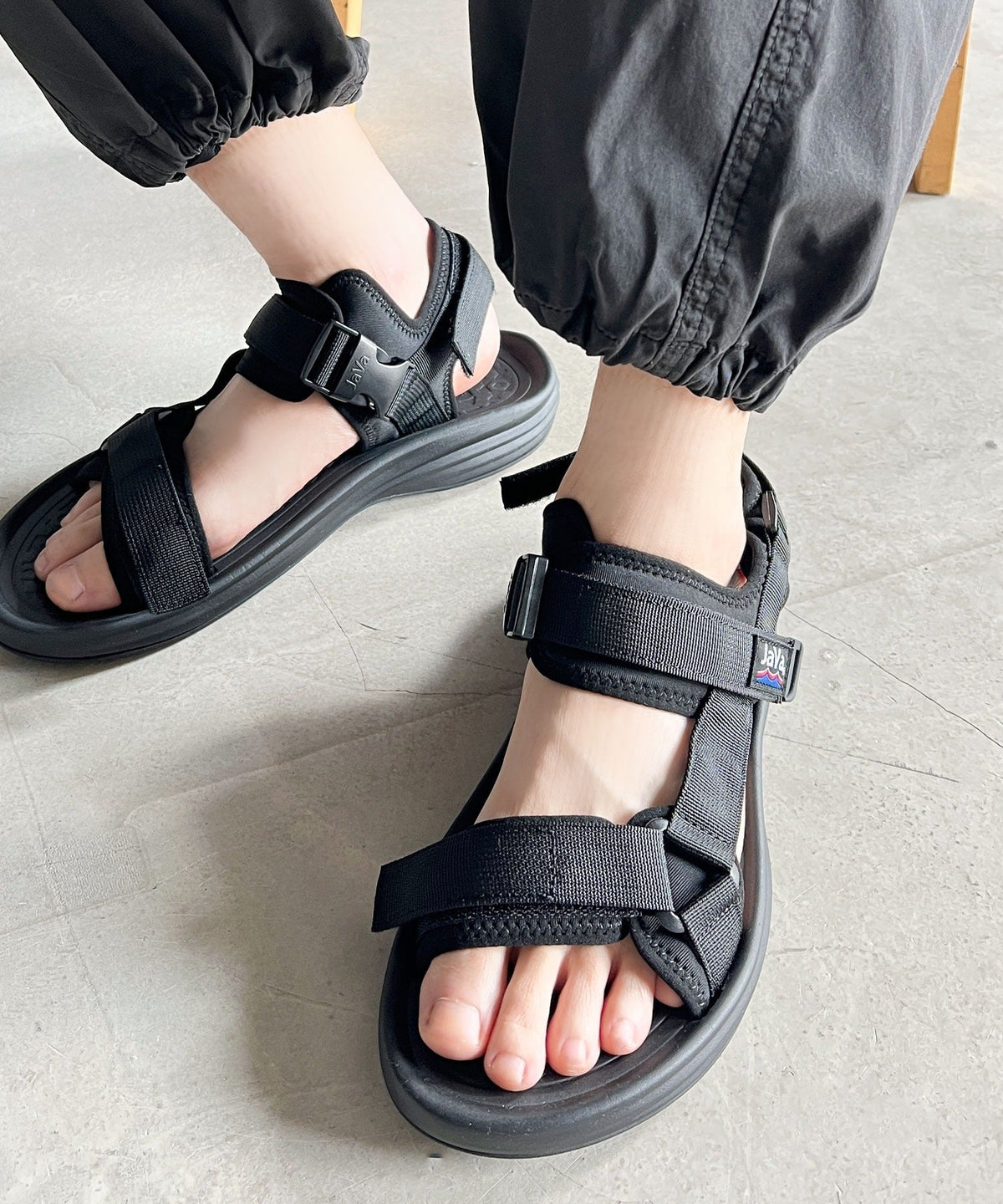 《Javaジャバコラボ》スポーティーストラップベルクロサンダル jm0849008