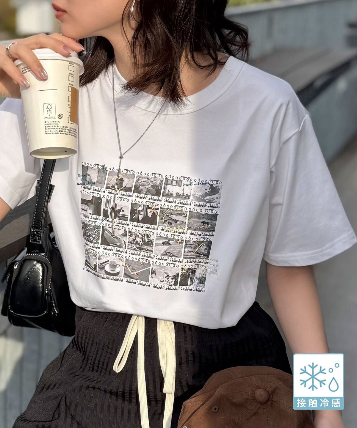 【接触冷感機能付き】ただのTシャツじゃ、終わらない。フィルムネガフォトプリント×ラクガキ刺繍Tシャツ（半袖） ce1260553