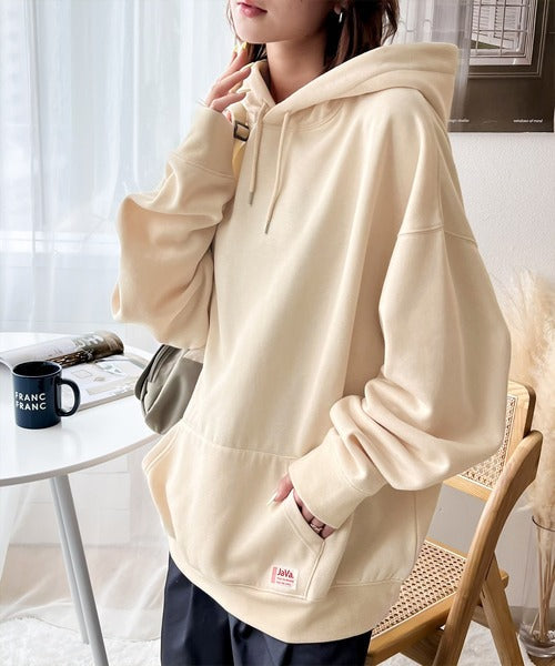 《JaVa ジャバコラボ》たっぷりボリュームで華奢見え、ビッグシルエットパーカー jv0780007