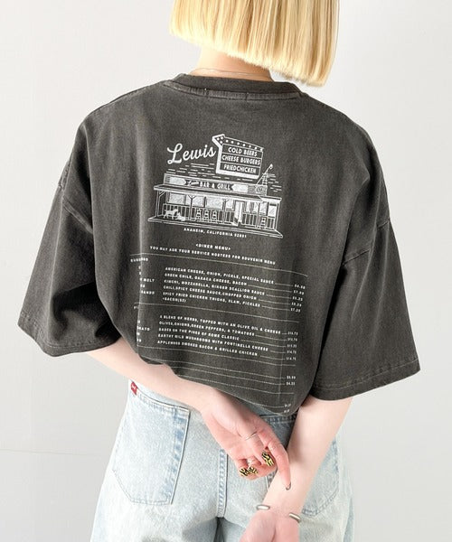 《Javaジャバコラボ》ゆるっとカジュアルに。コットン100％ダイナープリントヴィンテージライクピグメントTシャツ jv1029045