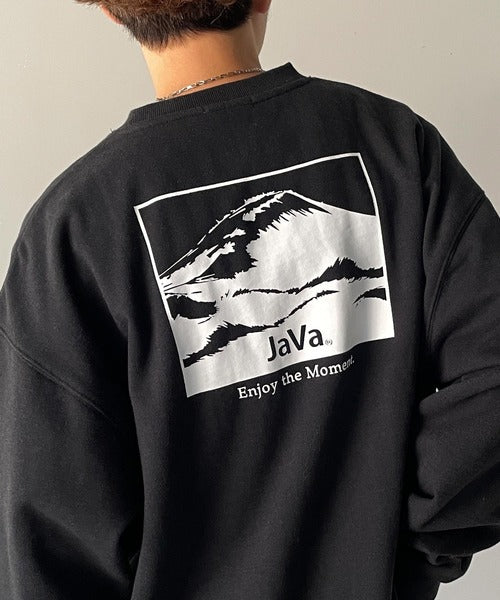 《Javaジャバコラボ》さりげない存在感。ミックス見えバックプリント裏起毛スウェット jv1219010