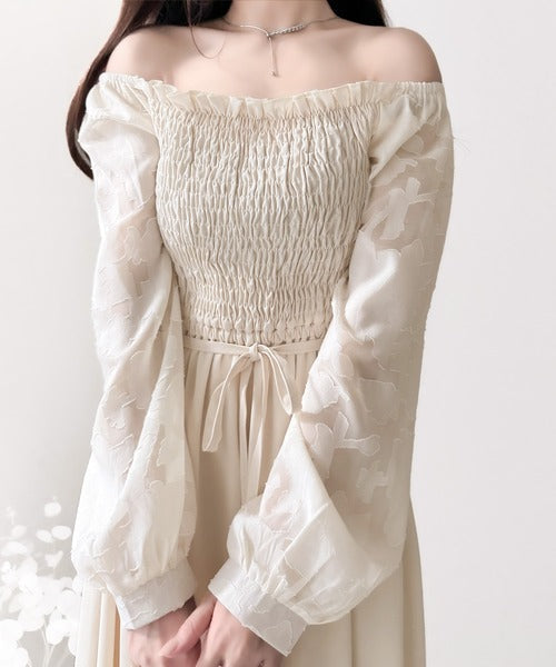 【mily bilet】一枚で大人レディstyle。ショルダー2way袖シアージャガードワンピース mi1139029