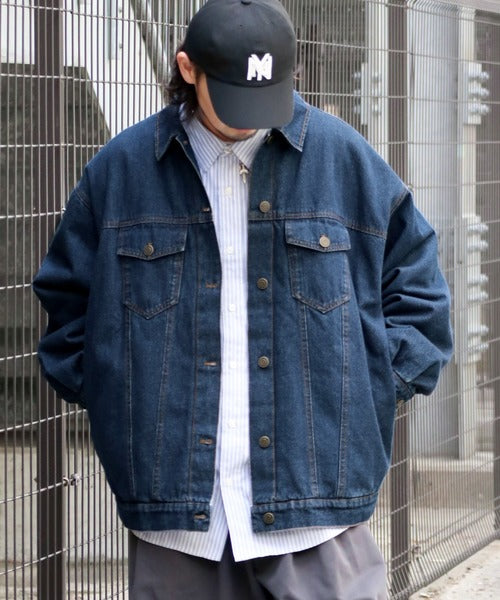《JAVAジャバコラボ》ゆるっとラフシルエット 裏キルティングBigデニムJK jm1010201