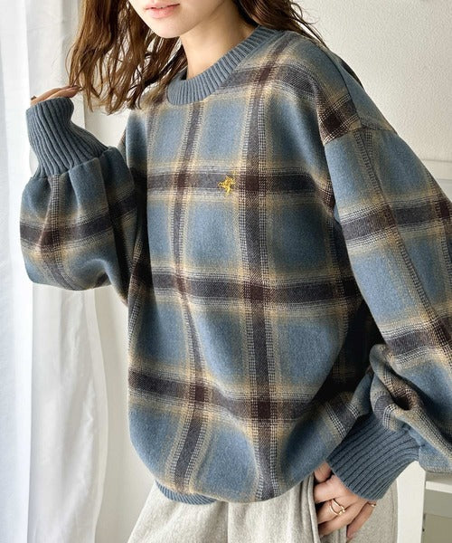 レトロチェック気分♪胸刺繍入りオンブレチェックPO ce1010261