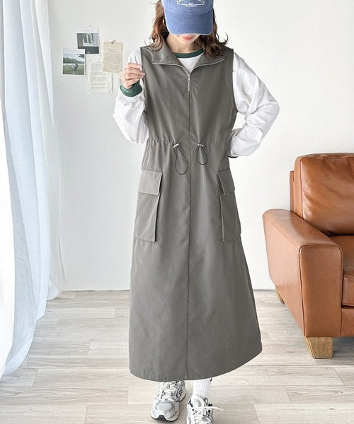 《Javaジャバコラボ》大人の高見えitem。ハーフジップドロストワンピース jv0940181