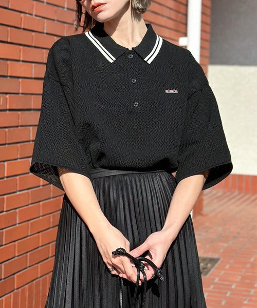 《JaVaジャバ コラボ》大人のスポーティー。超軽量襟ラインニットポロ jv1029017