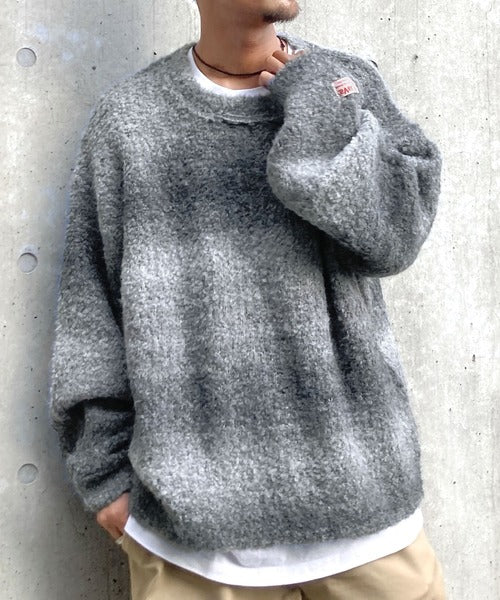 《Javaジャバコラボ》大人配色グラデーションクルーネックニット jv1219006