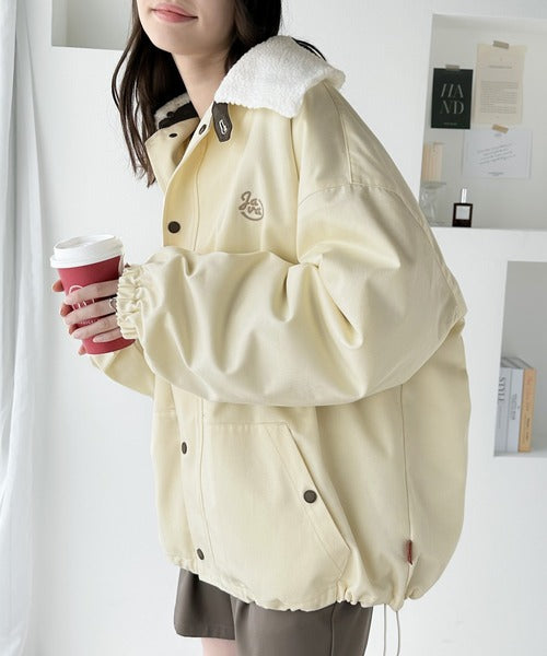 《Javaジャバコラボ》ボリュームが可愛い。取り外し可能ボアライナー付 5wayスタンドカラージャケット jv1070070