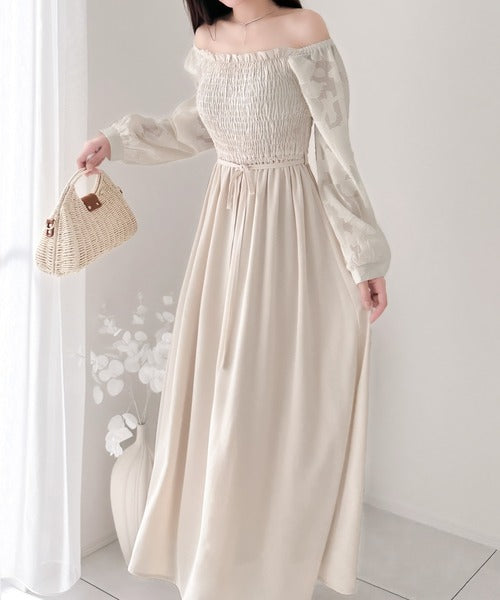 【mily bilet】一枚で大人レディstyle。ショルダー2way袖シアージャガードワンピース mi1139029