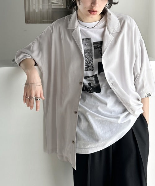 《JaVa ジャバコラボ》大人の遊び心。柄開襟シャツ jv1219002