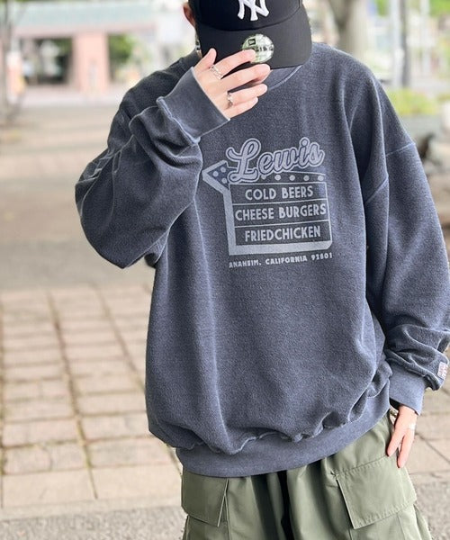 《Javaジャバコラボ》ヴィンテージ感漂う大人の銘品。ダイナープリントリバース使い裏毛スウェット jv1029035