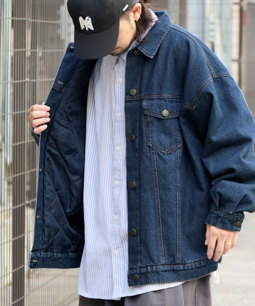 《JAVAジャバコラボ》ゆるっとラフシルエット 裏キルティングBigデニムJK jm1010201
