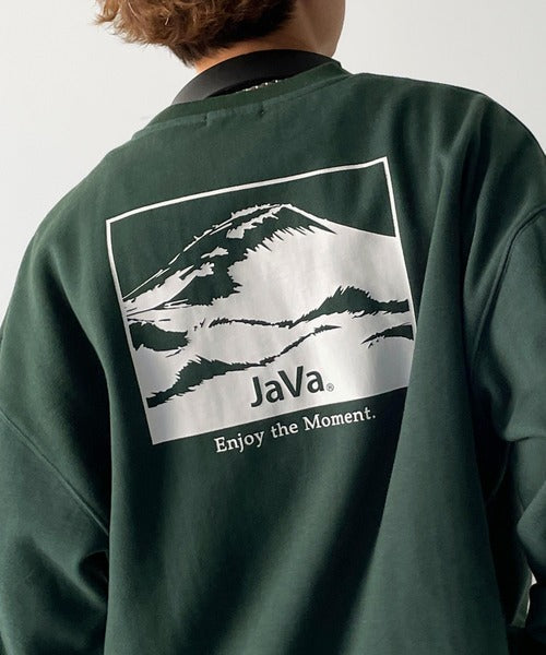 《Javaジャバコラボ》さりげない存在感。ミックス見えバックプリント裏起毛スウェット jv1219010