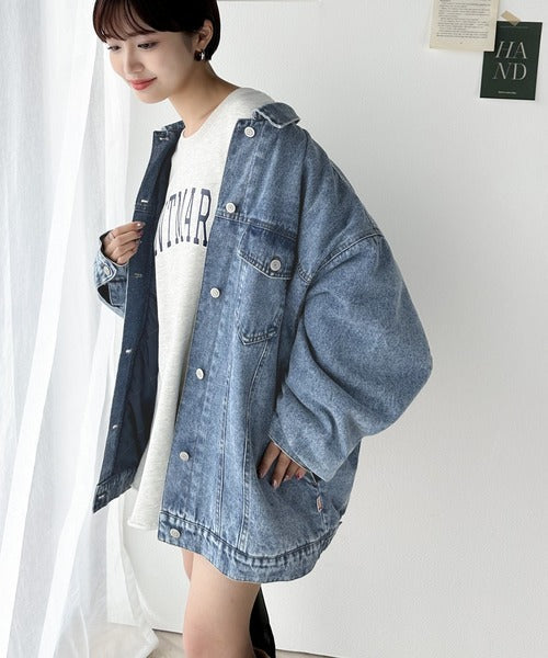 《Javaジャバコラボ》ゆるっとラフシルエット 裏キルティングBigデニムJK jv1010201