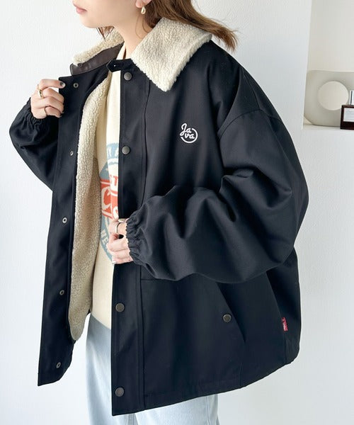《Javaジャバコラボ》ボリュームが可愛い。取り外し可能ボアライナー付 5wayスタンドカラージャケット jv1070070