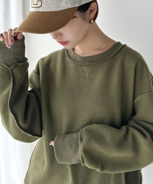 《Java ジャバコラボ》2wayリバーシブル裏起毛×キルティング切替プルオーバー jv1050102
