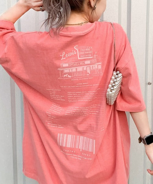 《Javaジャバコラボ》ゆるっとカジュアルに。コットン100％ダイナープリントヴィンテージライクピグメントTシャツ jv1029045