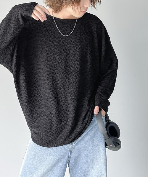 上品ながらもラフに着れる一枚。シャーリング長袖Tシャツ cms1260183