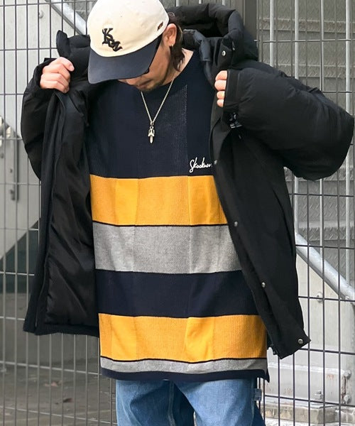 《Javaジャバコラボ》極暖、異素材パネルフェイクダウンジャケット cm0780011