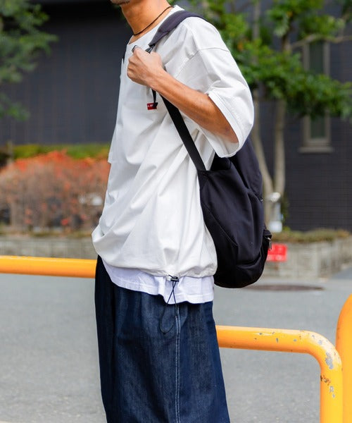 《Javaジャバコラボ》綿100％。大人のこなれカジュアル。シルケット素材裾ドロストオーバーサイズTシャツ jm1050157