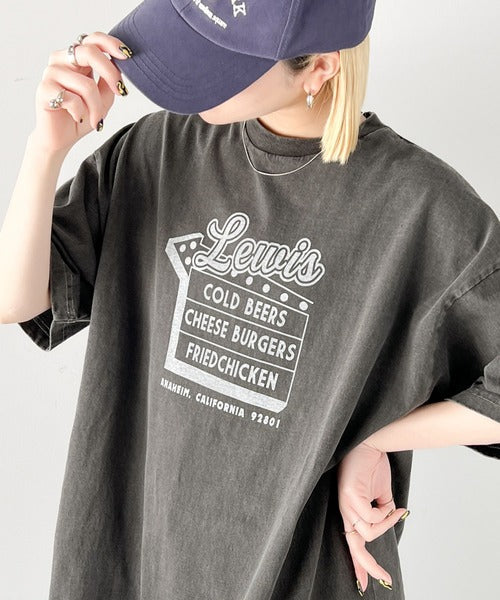 《Javaジャバコラボ》ゆるっとカジュアルに。コットン100％ダイナープリントヴィンテージライクピグメントTシャツ jv1029045