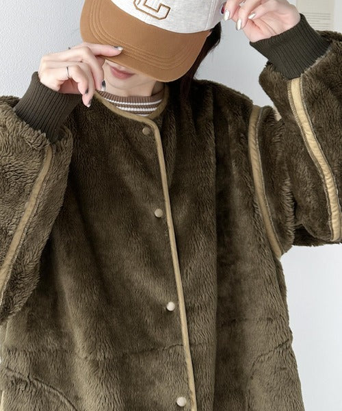 《Javaジャバコラボ》別格、大人コーデ。ファーブルゾンアウター jv1260075