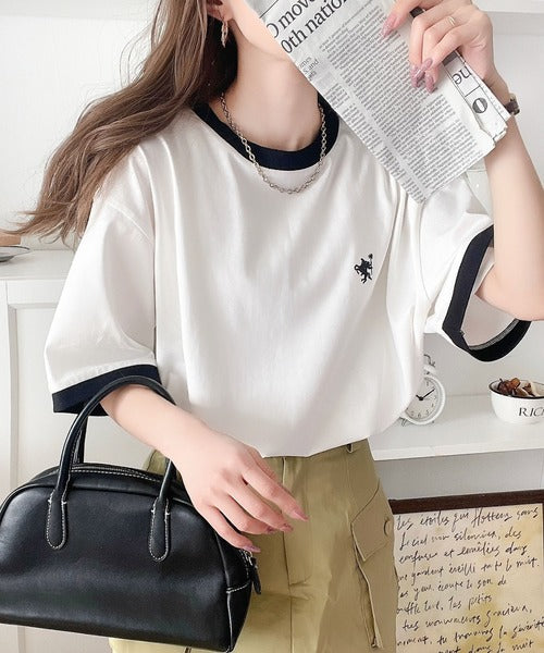 《Javaジャバコラボ》【sustaina+】大人の上質Tシャツ。オーガニックコットンリンガーTEE jv1260114