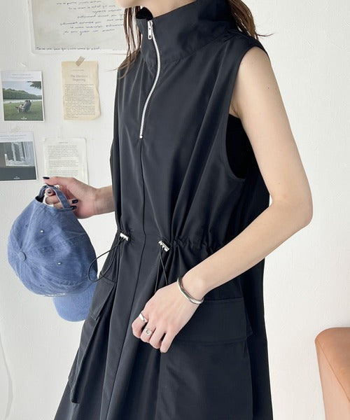 《Javaジャバコラボ》大人の高見えitem。ハーフジップドロストワンピース jv0940181