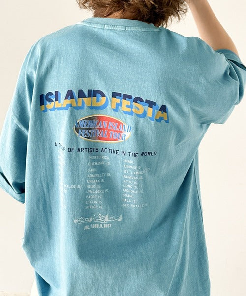 《JAVA ジャバコラボ》こなれた大人カジュアルスタイルの主役に。綿100%フェスロゴピグメントTシャツ jv1029046